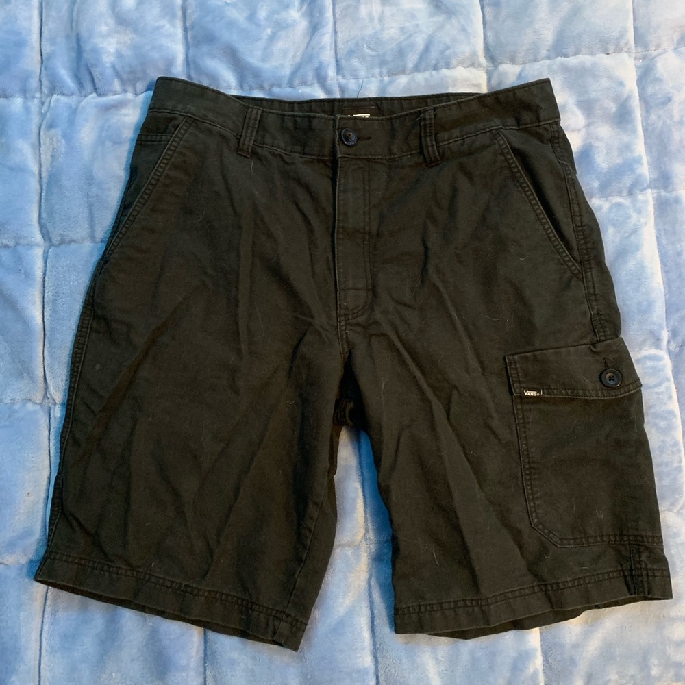 Good condition used black vans cargo shorts